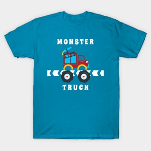 Vector illustration of monster truck with cartoon style. T-Shirt